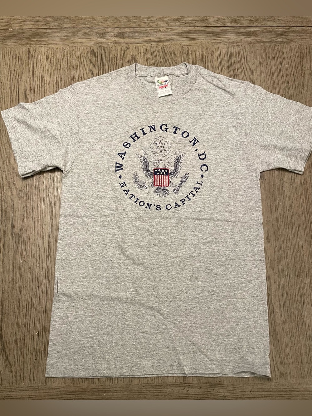Washington DC women’s tshirt, small, gray, never worn, like new. Embroidered